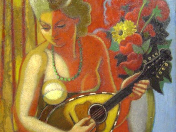 Jean Metzinger, “Jeune Femme a la Mandoline,” 1923, Painting, Oil on canvas
